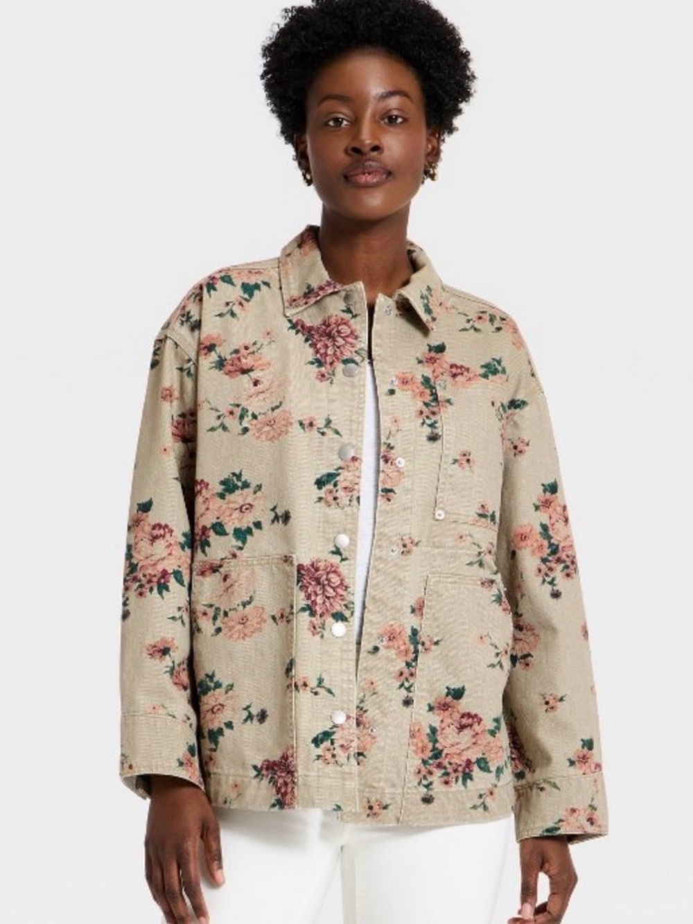 NWT Target Women's Western Chore Coat - Universal Thread™ Khaki Floral